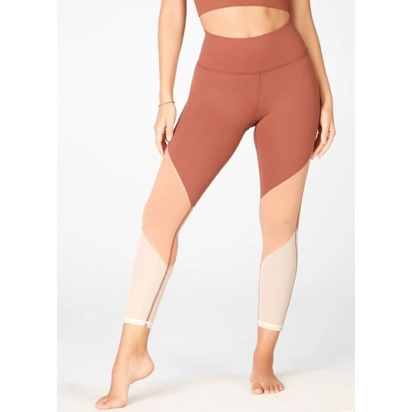 FABLETICS Zone High-Waisted 7/8 Leggings in Mahogany/Driftscape/Sand - Picture 1 of 4